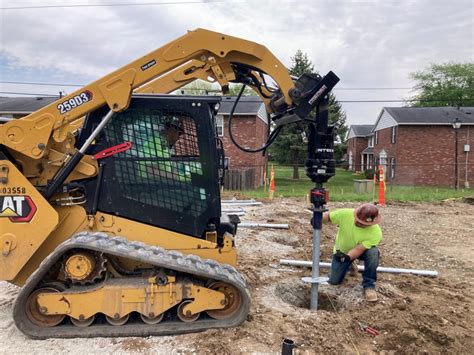 helical pile skid steer|helical rig installation equipment.